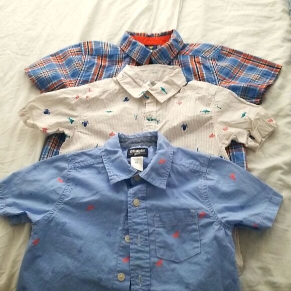 Boys bundle 4t button up Shirts Polo Carter's & Oshkos - Picture 2 of 11